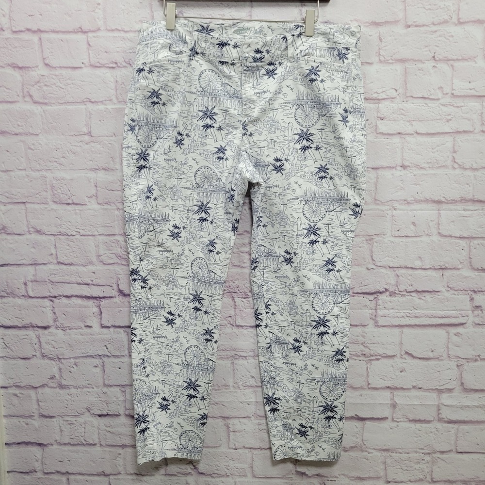 Old Navy Pixie Chino Ankle Pants Wmns 14 Scenic Toile Print Y2K Coquette‎ Preppy